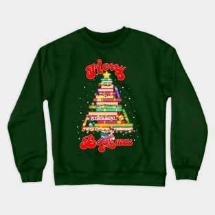 Merry Booxmas-Teachers, Students,Book Lovers, Christmas Crewneck Sweatshirt